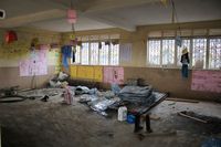 Bau Materiallager im Klassenraum im Erdgeschoss